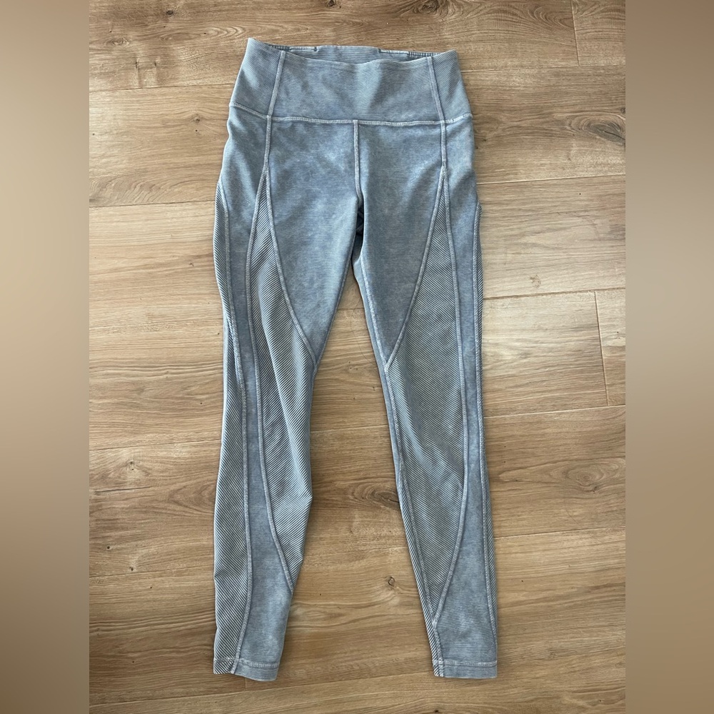 Lululemon Wunder Under HR Tight Leggings 28” Ribbed WDLN Size 6 Washed Luna